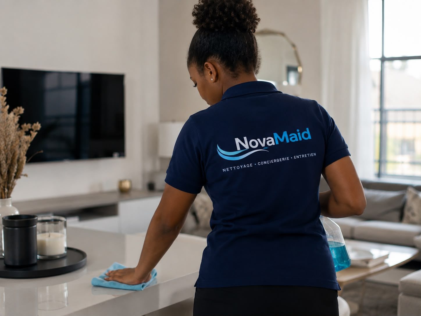 Équipe NovaMaid réalisant un nettoyage à domicile